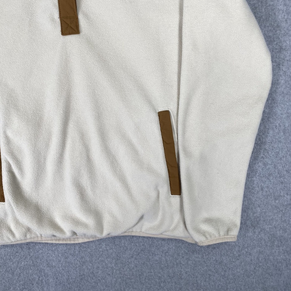 Columbia Fleece Pullover Womens Medium Cream Brown Snap Neck - Picture 5 of 16